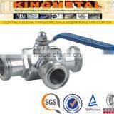 SS304/316 Stainless Steel Sanitary 3 Way Ball Valve 4 Inch thumbnail-1