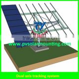 Dual axis solar tracking system with high quality