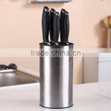 6pcs Kitchen Knife Set Silicone Soft Touch Handle Kitchen Knife Set With S.s Utility Knife Block Block Knife Set thumbnail-5