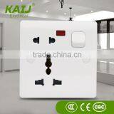 China Manufacture PC Material 10A 250V Electrical Single Gang 5 Pin Light Wall Switch Socket