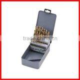 25pc HSS Titanium Twist Drill Bit Set With Metal Case
