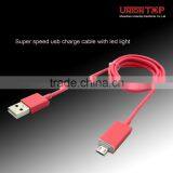 China Factory Price High Quality 1m Round Mirco Usb Cable With Led Light thumbnail-3