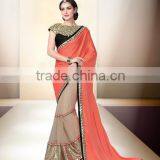 Marine Blue Georgette Saree thumbnail-5