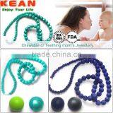 China Factory Wholesale Silicone Beaded Necklace for Baby Teething thumbnail-1