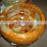 Handemade Good Price BROWN GOLDEN ONYX SINKS BASINS COLLECTION thumbnail-6
