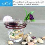 wholesale Hand pressed cone shaped Tealight glass candle holder