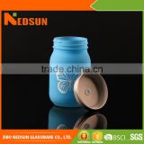 New Design Print Hot sale blue glass jar buy chinese products online