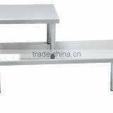 Kitchen or Bathroom Use 2 Tiers Rectangle Stainless Steel Kitchen Shelf thumbnail-2