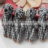 Plaid Cloth Doll Bear Joint DIY Tactic Lattice Bear DIY Handmade Plush Toys thumbnail-3