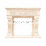 Natural Stone Lower Beige Marble Fireplace Surround thumbnail-1