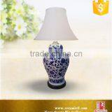 Chinese Antique Home Decoration White and Blue Ceramic Table Lamp thumbnail-2