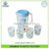 Normal Size Colorful PP Plastic Water Jug With 4 Cups