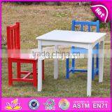 2017 New Design Nursery School Colorful Wooden Kids Table and Chair Set W08G223 thumbnail-1