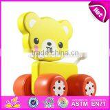 New Design Cartoon Cat Wooden Car Toys for Toddlers W04A048 thumbnail-1