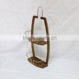 High Quality Teak Wood Shower Caddy With Steel thumbnail-1