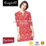 Custom Red RetroStyle Digital Printed 100% Silk Fabric Natural Silk Fabric thumbnail-1