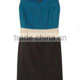 Color-block Ramie-blend Dress HGS711 thumbnail-1