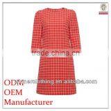 Newest Polupar Fashion Ladies' Pencil Grid Printed Asian Prom Dresses thumbnail-1