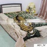 Argentina Style Mink Blanket Leopard Tiger Design Embossed Plush Piping Blanket