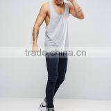 Cheapest High Quality New Design Summer Cool Custom Grey Color Gym Wear Comfortable Cotton Polyester Casual Men's Sport Vest thumbnail-4