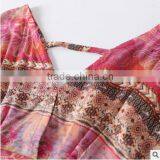 F20045A Europe Style Women Silk Dress Printed Pattern One Piece Dress thumbnail-3