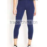 Wholesale Fitness Women Leggings With Lace Bottom and Ninth Length thumbnail-1