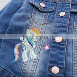 S33428W 2017 Fashion Spring Autumn Children Outwear Kids Embroidery Denim Jacket thumbnail-4