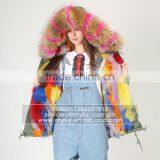Myfur Fashion Women Parka Jacket With Real Fox Fur Lining and Natural Raccoon Fur Collar Hood thumbnail-1