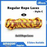 Amazon Swirl Rope Laces - 100% Polyester Yellow Rope Sneaker Shoelace for Sports Boots & Caravan Shoes - Accept Custom thumbnail-1