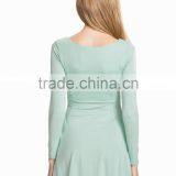 High Quality Long Sleeve Round Neck Skater Dress Cheap Jersey Dress thumbnail-3