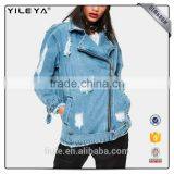 2017 New Design Jeans Women Clothing Long Patch Lady Denim Jacket thumbnail-2