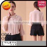 Elegant Pink Women Blouse for Middle Aged Women thumbnail-1