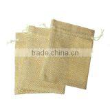Wholesale Drawstring Rectangle Pale Yellow Burlap Jewelry Bags thumbnail-3
