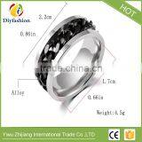 Fashion Stainless Steel Three Color Rotating Chain Ring Can Adjustable thumbnail-6