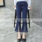 B22646A Autumn Pretty Girl Nail Bead Flared Jeans thumbnail-5