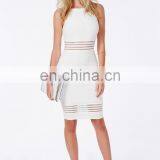 Hot Sales Summer Sexy Strappy Mesh Detail White Bodycon Midi Dress thumbnail-2