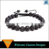 Adjustable Beaded Volcanic Stone Bracelet, 10mm Lava Volcanic Stone Bracelet