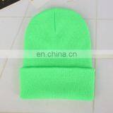 Customize Wholesale Multicolor Hooded Hat Solid Color Knitted Unisex Woolen Caps thumbnail-6