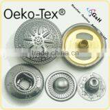 Thicker Cap Brass Spring Type Snap Button for Jackets