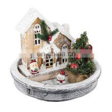 Factory Sale Multifunctional 13 Inch Distressed Wooden Round Tray Wood Lazy Susan Turntable thumbnail-2