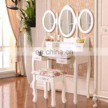 Bedroom Wooden Dresser Makeup Set With 7 Drawers 3 Mirrors thumbnail-2