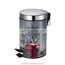 0.8 Gallon 1.3 Gallon 3.2 Gallon European Look Soft Closing Fingerprint-proof Foot Step Pedal Novelty Trash Can thumbnail-4