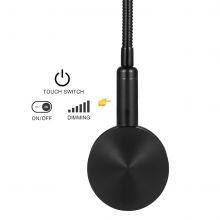 Meanyee Touch Switch Stepless Dimmable Hard-Wired Reading Lamp Wall Mount Surface Sconce Lamp Led Bedside Lights/Lamp for Book Reading in Bed(Warm White 3000-3200k) Black Finished thumbnail-2
