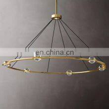 Customized Eclatant Metal Industrial Brass Glass Ball Round Chandelier Home Project Hotel Light Luxury Ceiling Lighting thumbnail-2