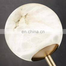 Modern Dining Room Brass Alabaster Ball Gold Chandelier thumbnail-5