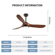 52Inch Indoor Decorative Living Room Remote Control Modern Ceiling Fan thumbnail-4