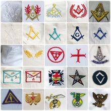 White Cotton Masonic/freemason Glove Custom Made Embroider Logo Glove thumbnail-3