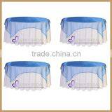 TL014A Wedding Table Decoration Purple Organza Cheap Wedding Table Overlay, Round Overlay Tablecloths Quality Choice thumbnail-2