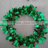 Tinsel Garland With Green Leaves and Red Fruit thumbnail-1