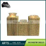 Natural Design Decorative Wooden Table Candle Holder With Glasses thumbnail-1
